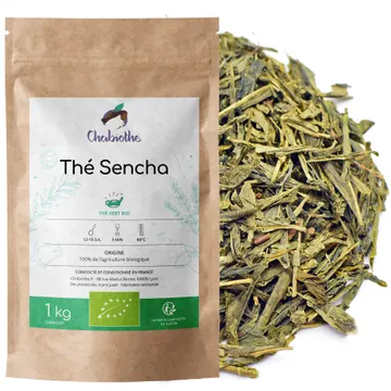 Chabiothé, thé vert Sencha bio en vrac, origine Chine, 1 kg