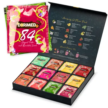 Dorimed, coffret découverte de 12 thés aromatisés, 84 sachets