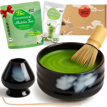 Goodwei Set Matcha Burashi, chawan fait main 430 ml
