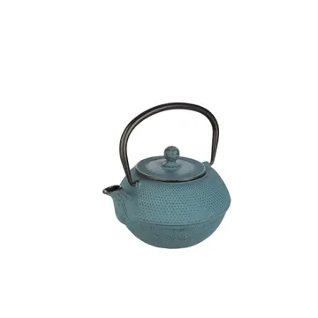 Ibili fonte bleue 1,2 l, théière en fonte à intérieur émaillé