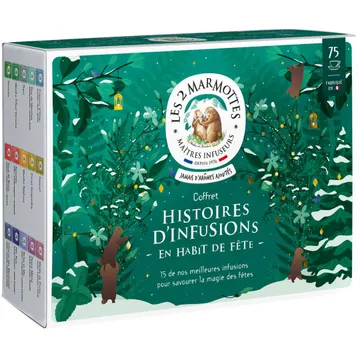 Les 2 Marmottes, coffret Histoires d'Infusions, 15 tisanes, 75 sachets