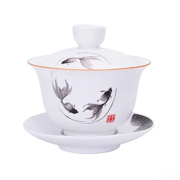 Liang baobao gaiwan en porcelaine blanche émaillée, 240 ml