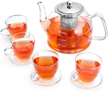 MINO ANT YL-1200, service à thé en verre (théière 1,2 l, 4 verres)