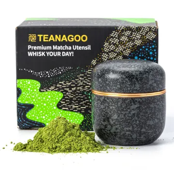 TEANAGOO, boîte à matcha en céramique à double couvercle, 82,8 ml