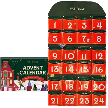 VAHDAM, calendrier de l'Avent thé 2026, 24 sachets assortis