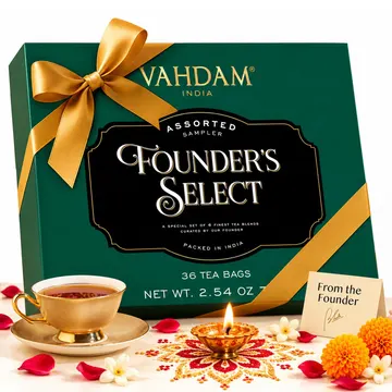 VAHDAM, coffret assortiment de thés, 6 saveurs, 36 sachets pyramide